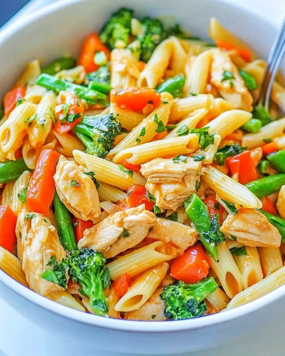 Cheesy Chicken Pasta and Vegetables