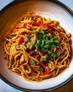 Sesame Garlic Chicken Lo Mein