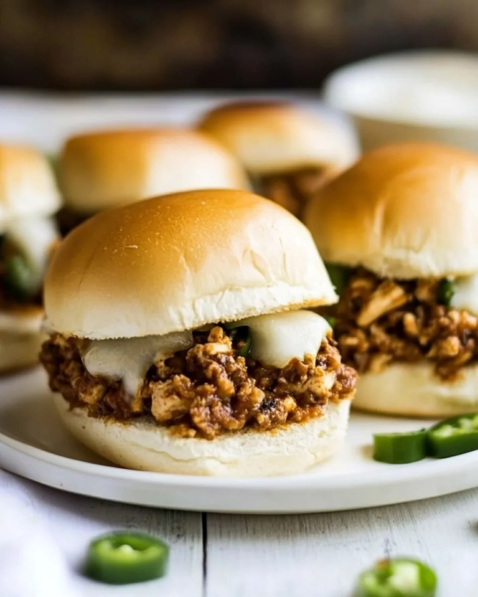 Chicken Cheesesteak Sloppy Joe Sliders