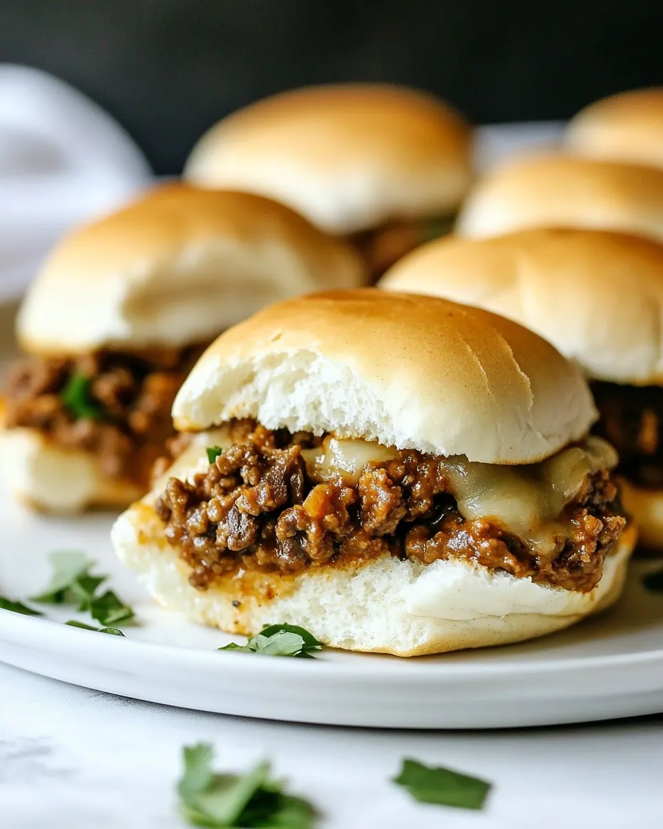 Chicken Cheesesteak Sloppy Joe Sliders