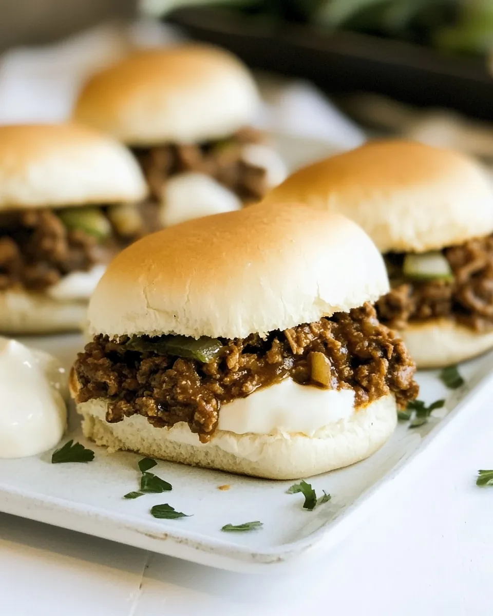 Chicken Cheesesteak Sloppy Joe Sliders