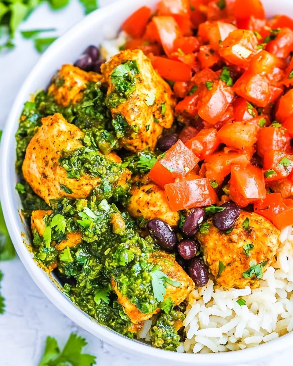 Cilantro Chicken with Rice and Beans