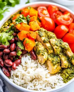 Cilantro Chicken with Rice and Beans