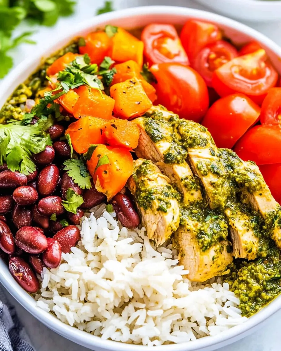 Cilantro Chicken with Rice and Beans