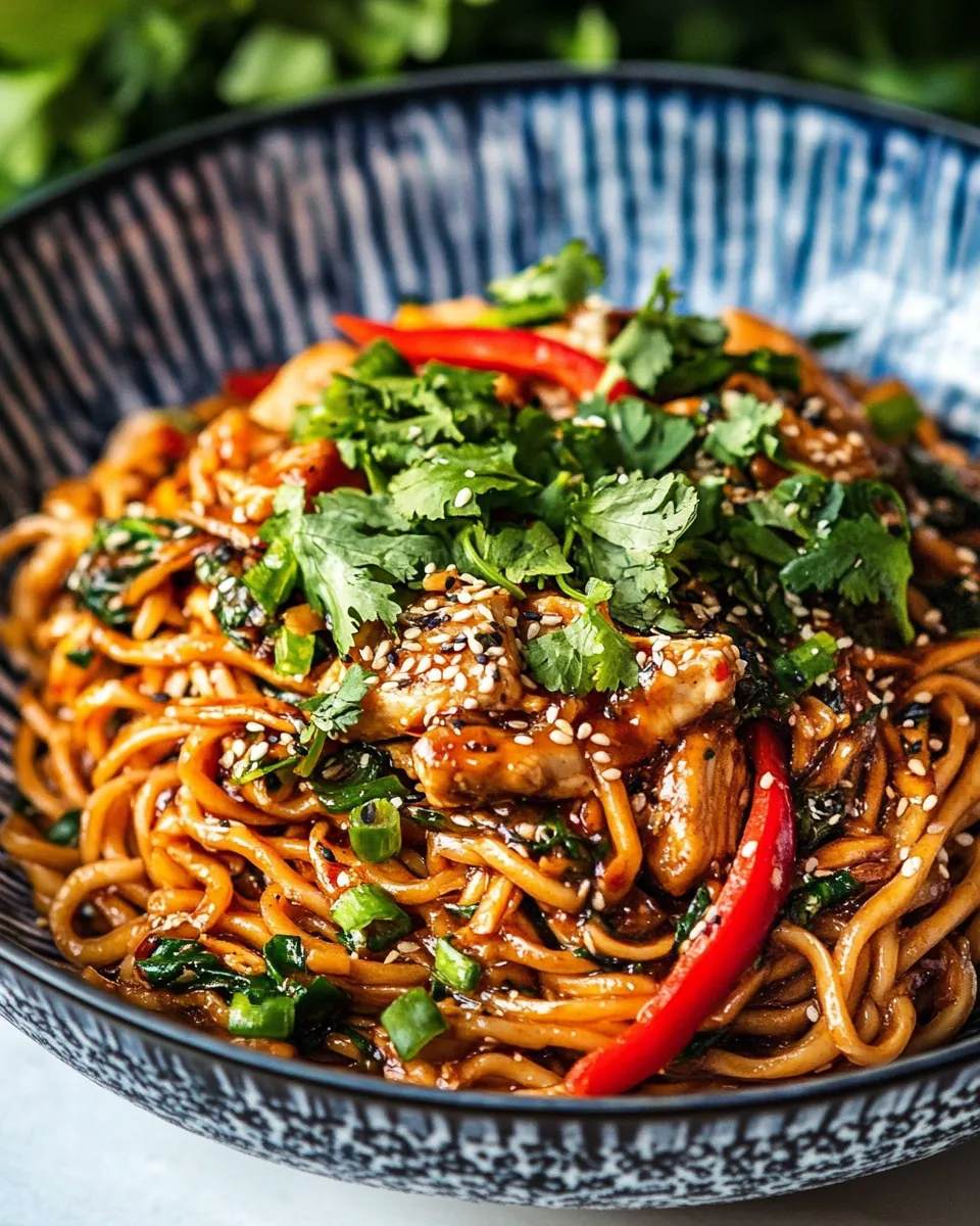 Honey Garlic Chicken Udon Noodles