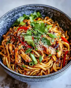 Honey Garlic Chicken Udon Noodles