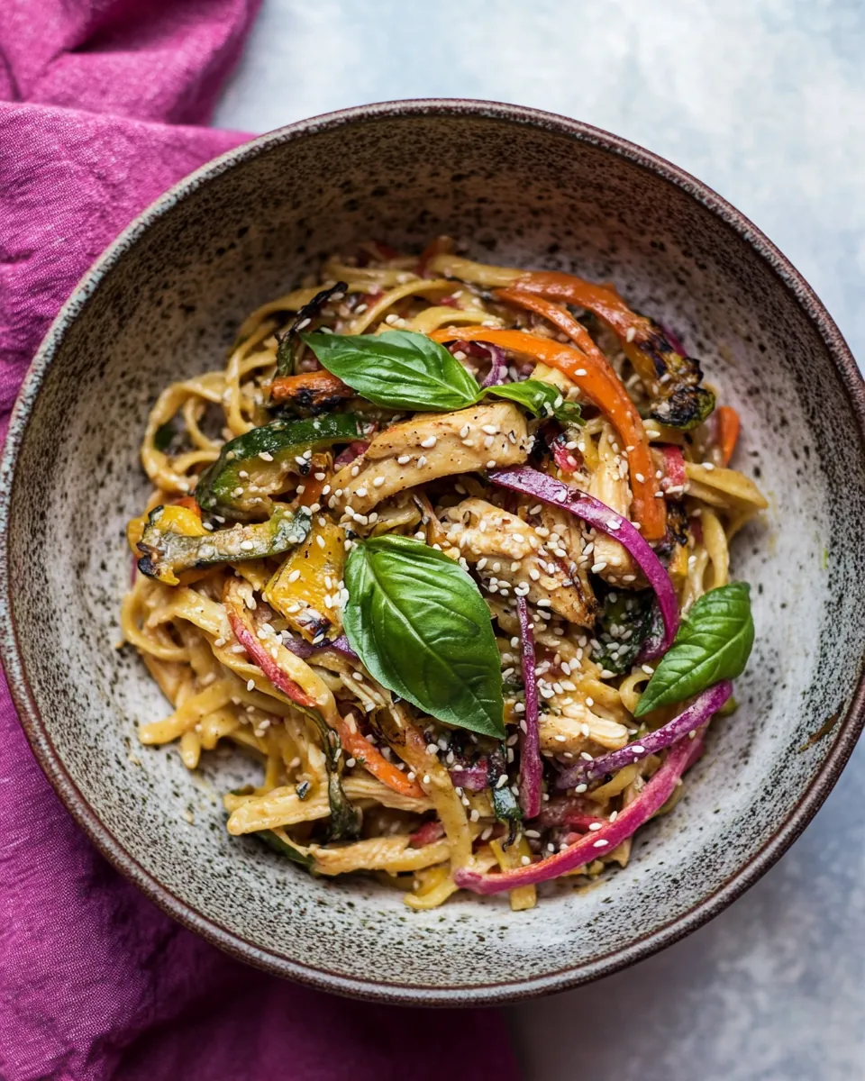 Sesame Basil Chicken Noodles