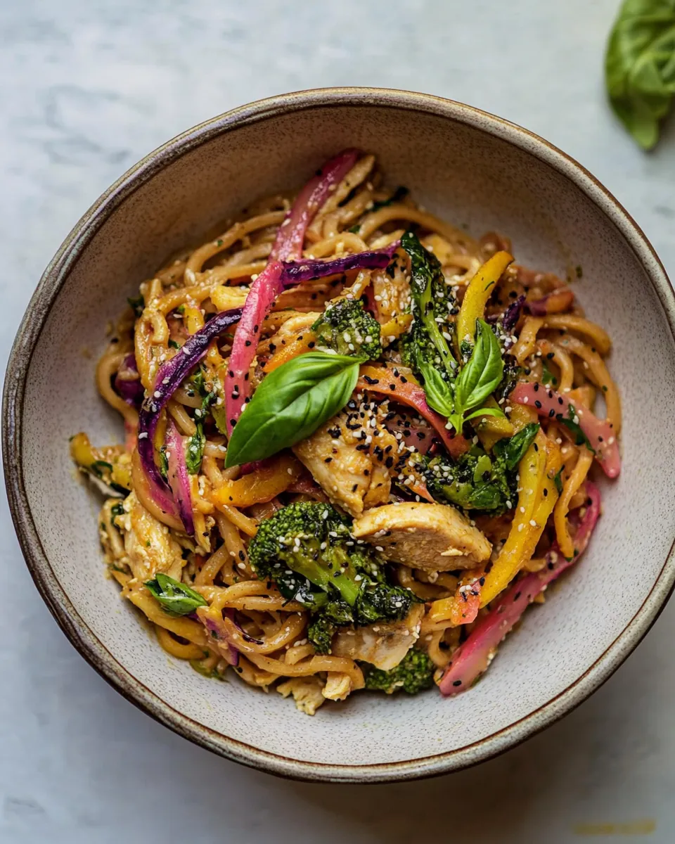 Sesame Basil Chicken Noodles
