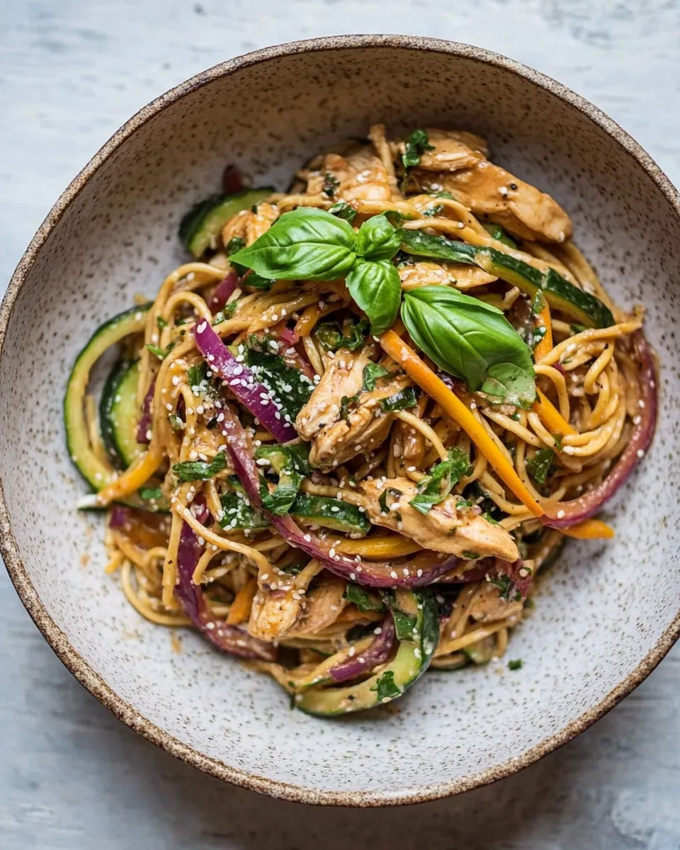 Sesame Basil Chicken Noodles