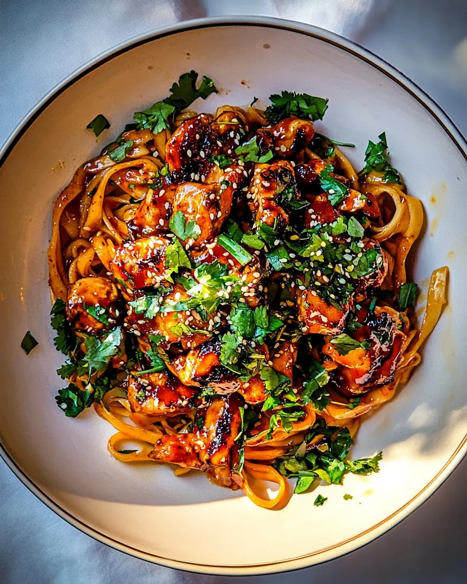 Crispy Garlic Chicken Noodles