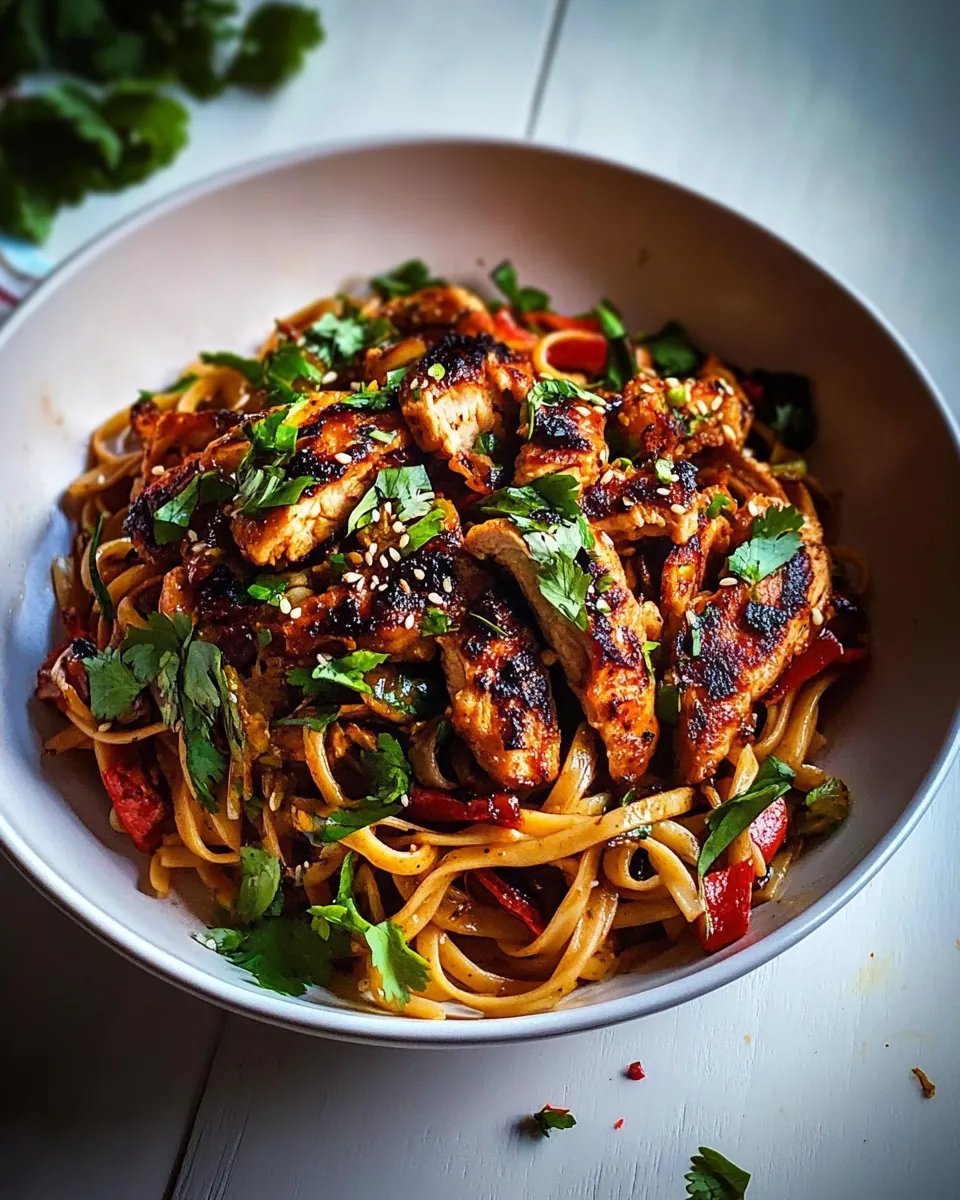 Crispy Garlic Chicken Noodles