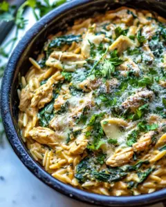 Spinach and Artichoke Chicken Orzo