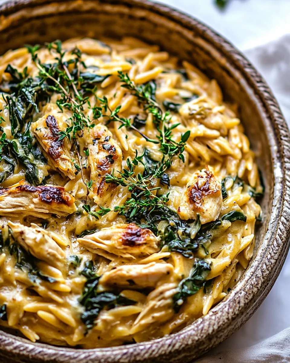 Spinach and Artichoke Chicken Orzo