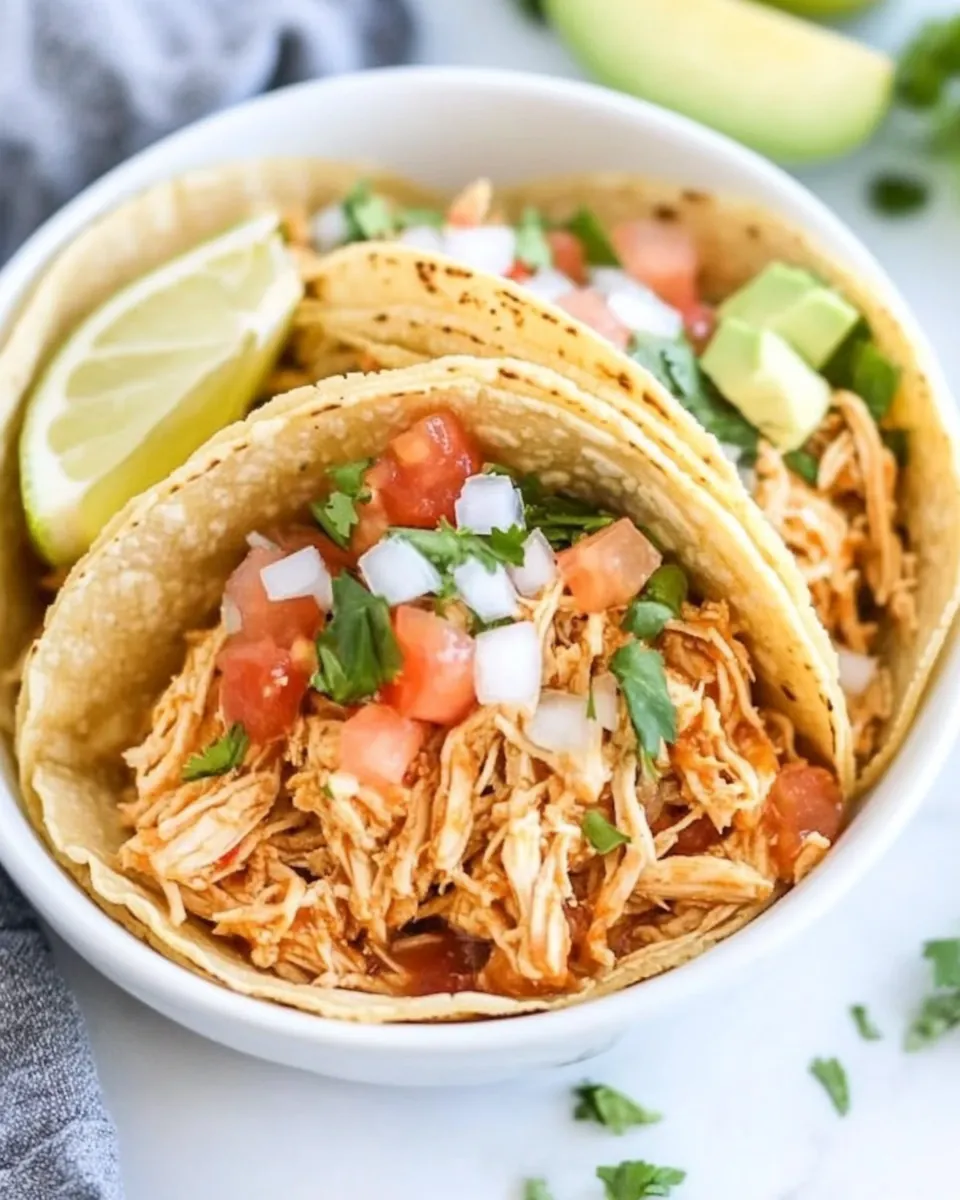 Crock Pot Shredded Chicken Tacos