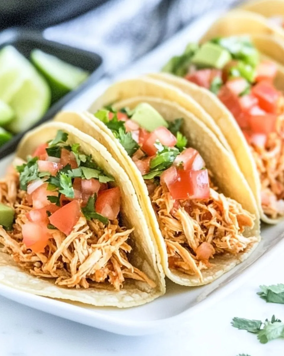 Crock Pot Shredded Chicken Tacos