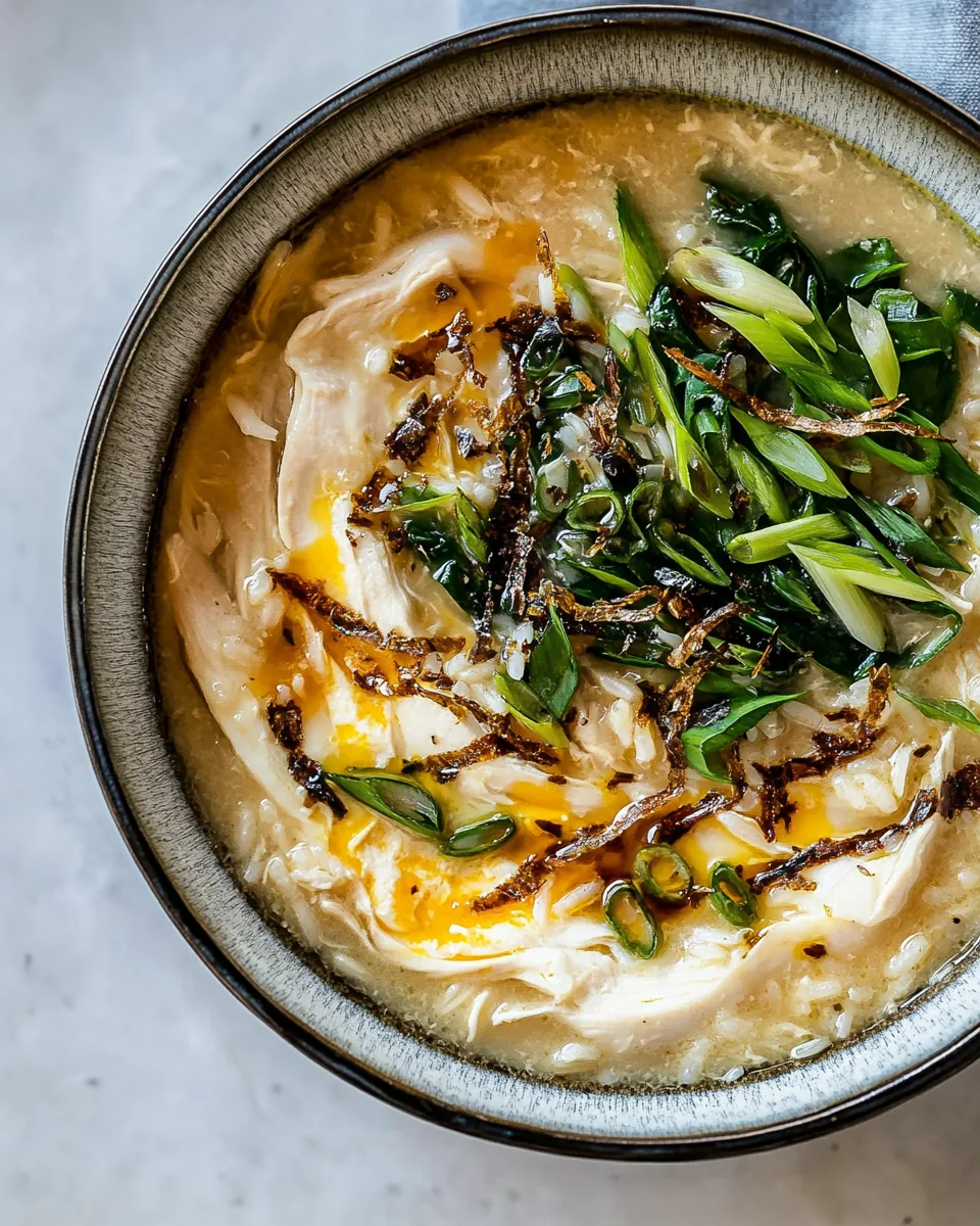 Chinese Egg Drop Chicken Rice Soup