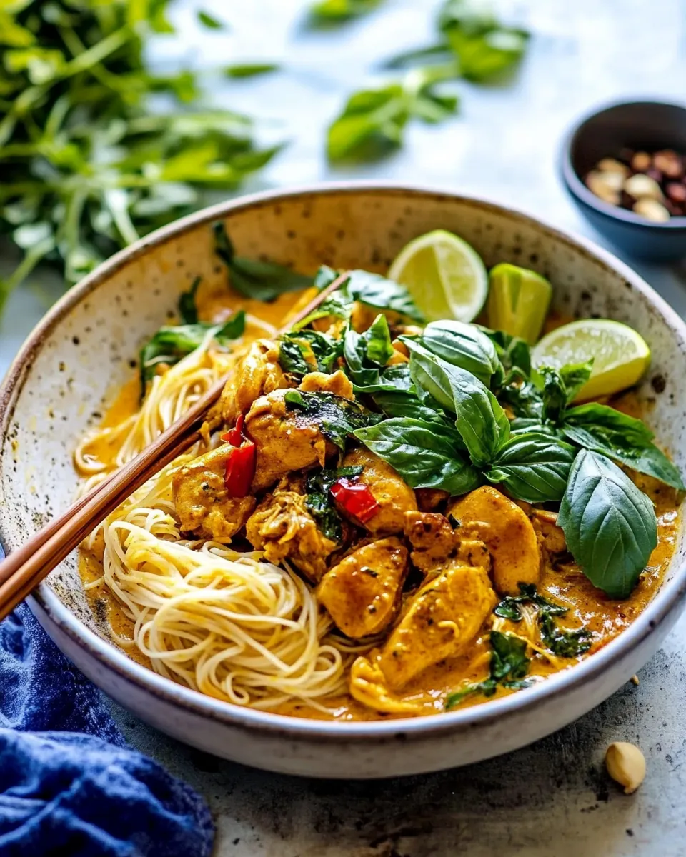 Creamy Thai Turmeric Chicken and Noodles