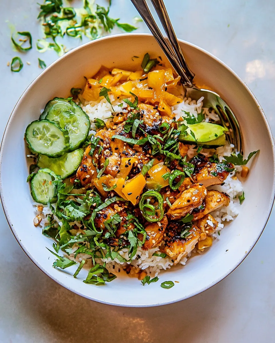 Ginger Peanut Chicken Bowls