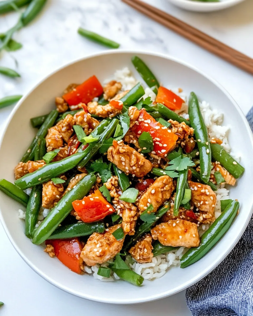 Sesame Chicken Green Bean Stir Fry
