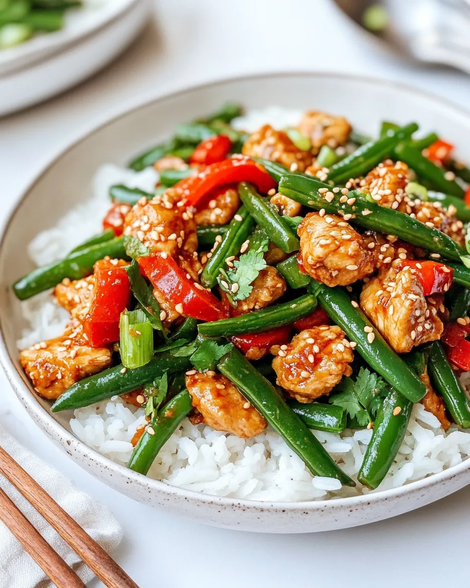Sesame Chicken Green Bean Stir Fry