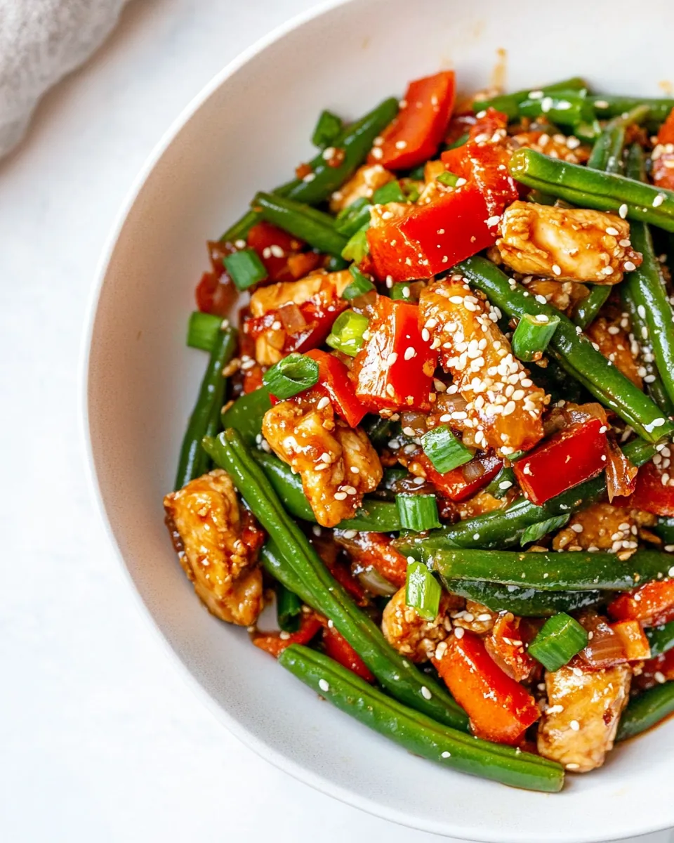 Sesame Chicken Green Bean Stir Fry
