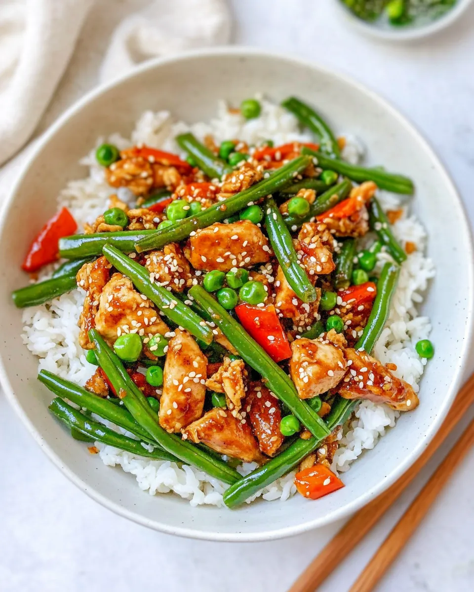 Sesame Chicken Green Bean Stir Fry