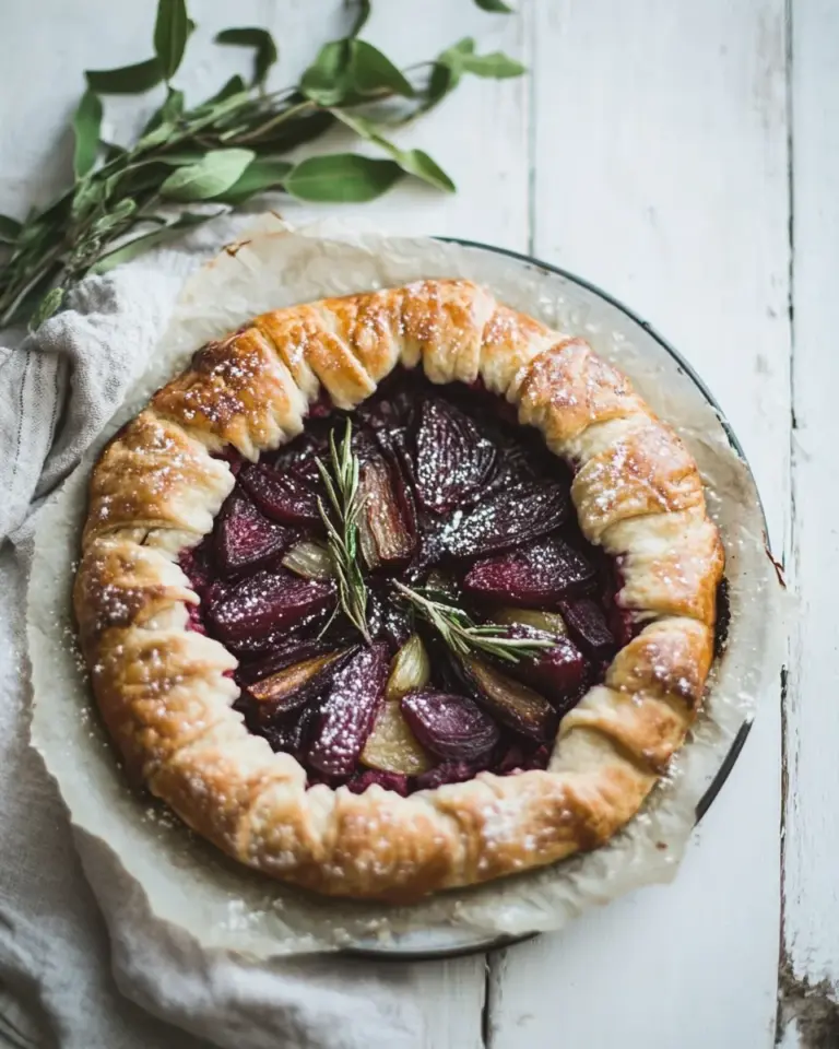 Vegetarian Roast Beetroot Onion Galette