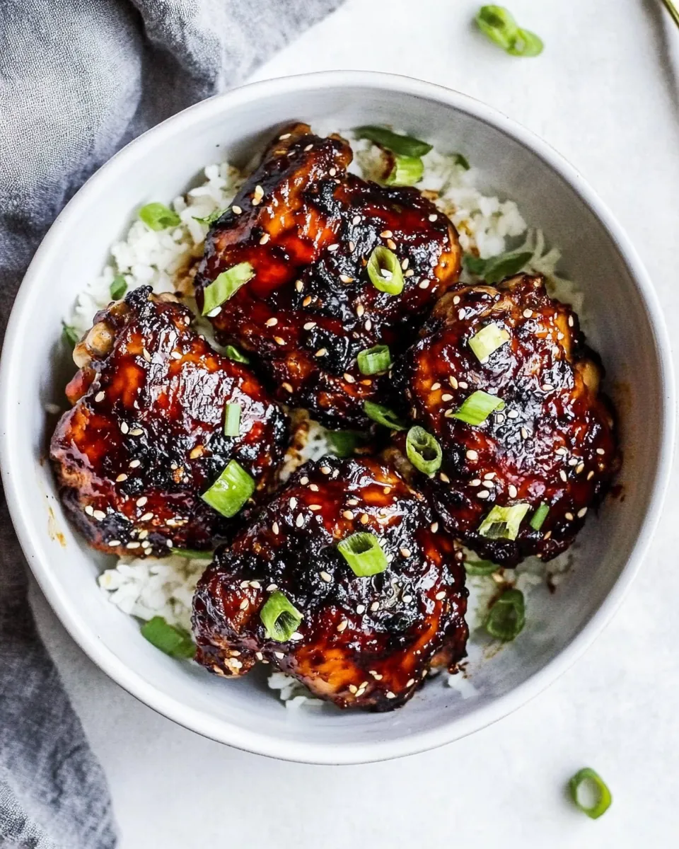 Air Fryer Asian Glazed Boneless Chicken Thighs