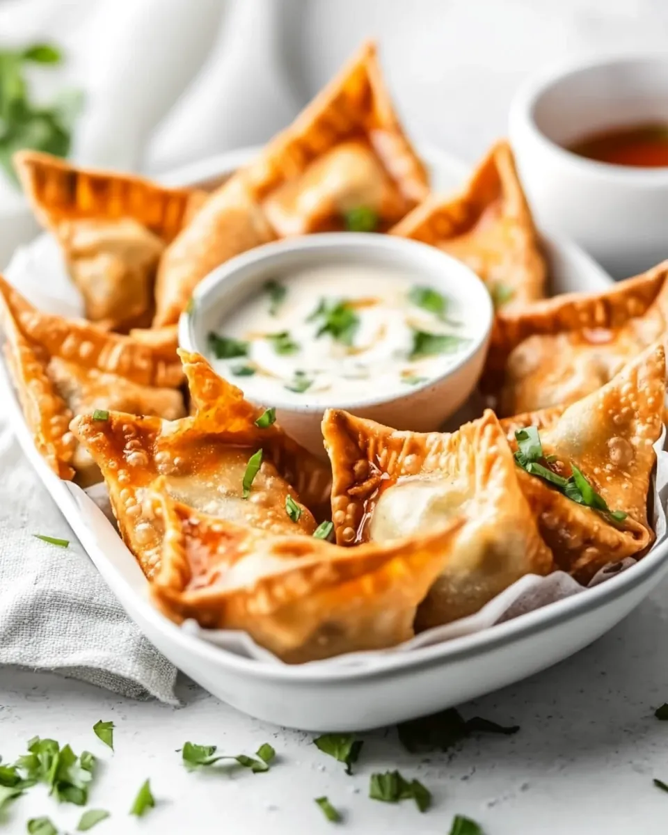 Air Fryer Buffalo Chicken Wontons