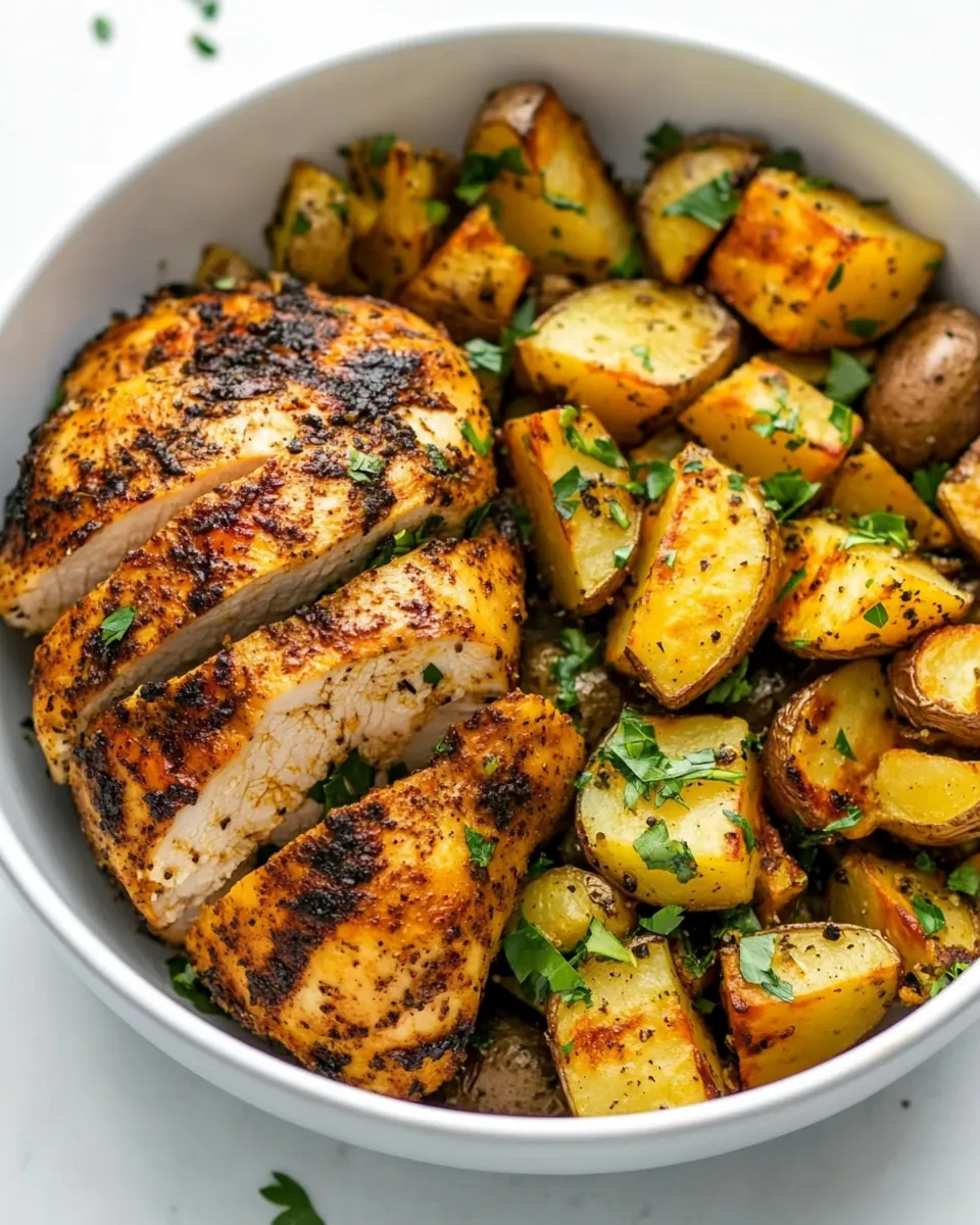 Air Fryer Chicken and Potatoes