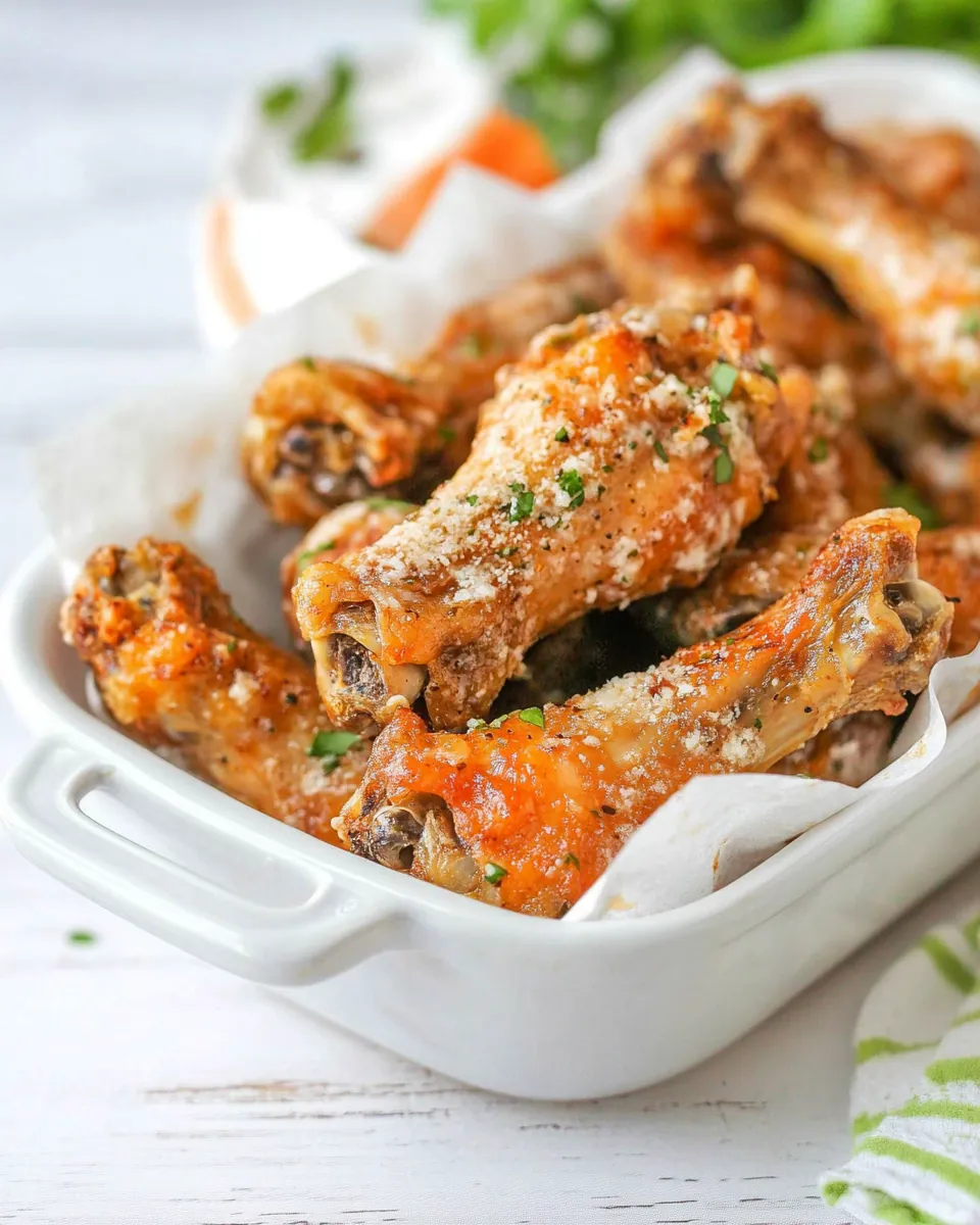 Air Fryer Garlic Parmesan Chicken Wings