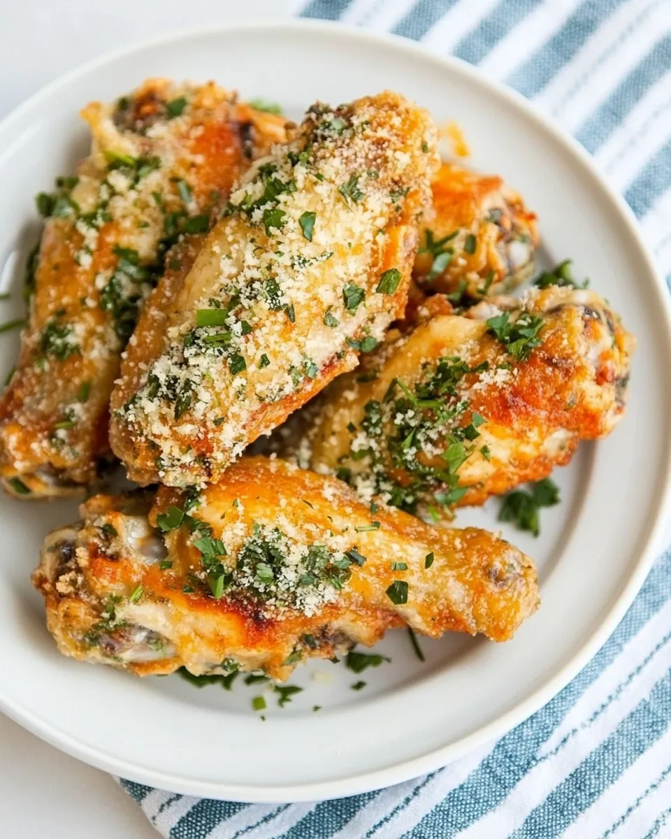Air Fryer Garlic Parmesan Chicken Wings