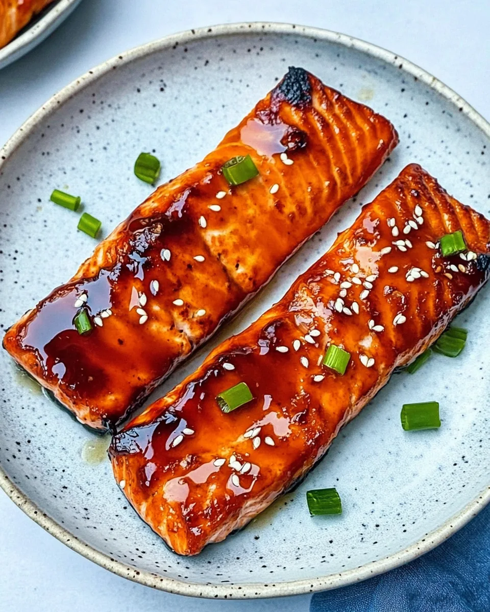 Air Fryer Salmon with Honey Sriracha Glaze