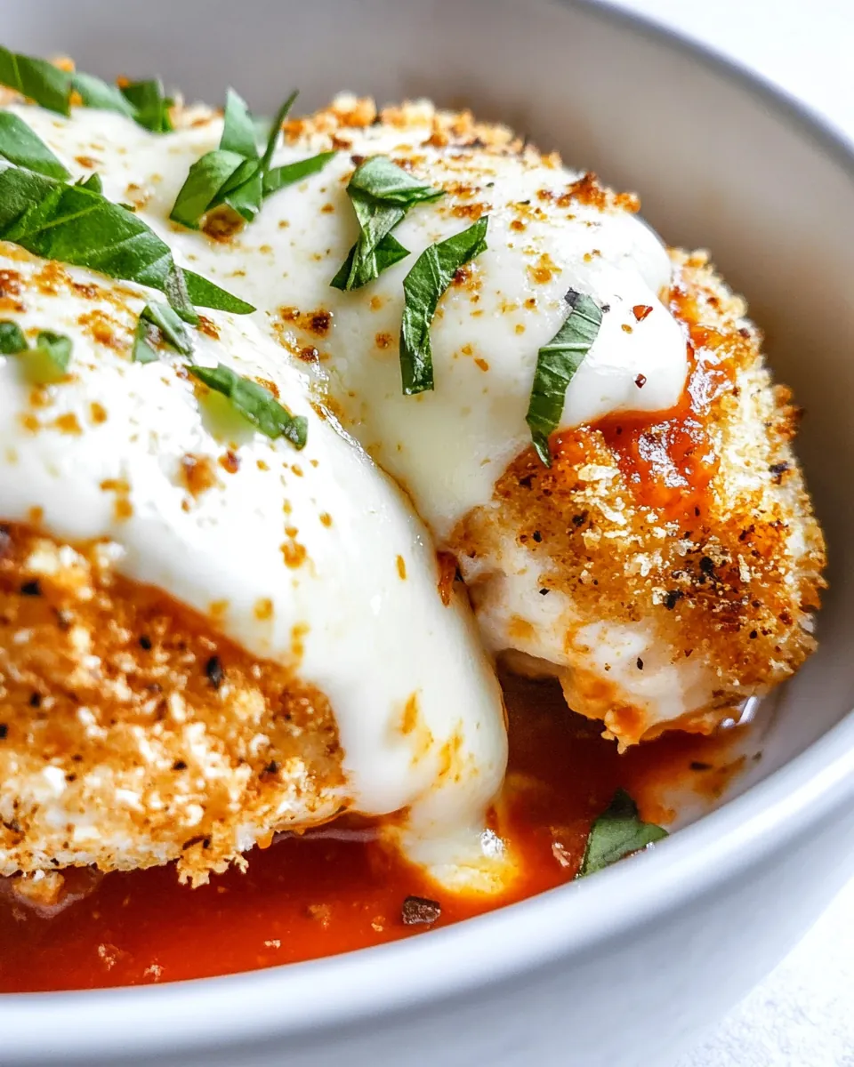 Air Fryer Stuffed Chicken Parmesan