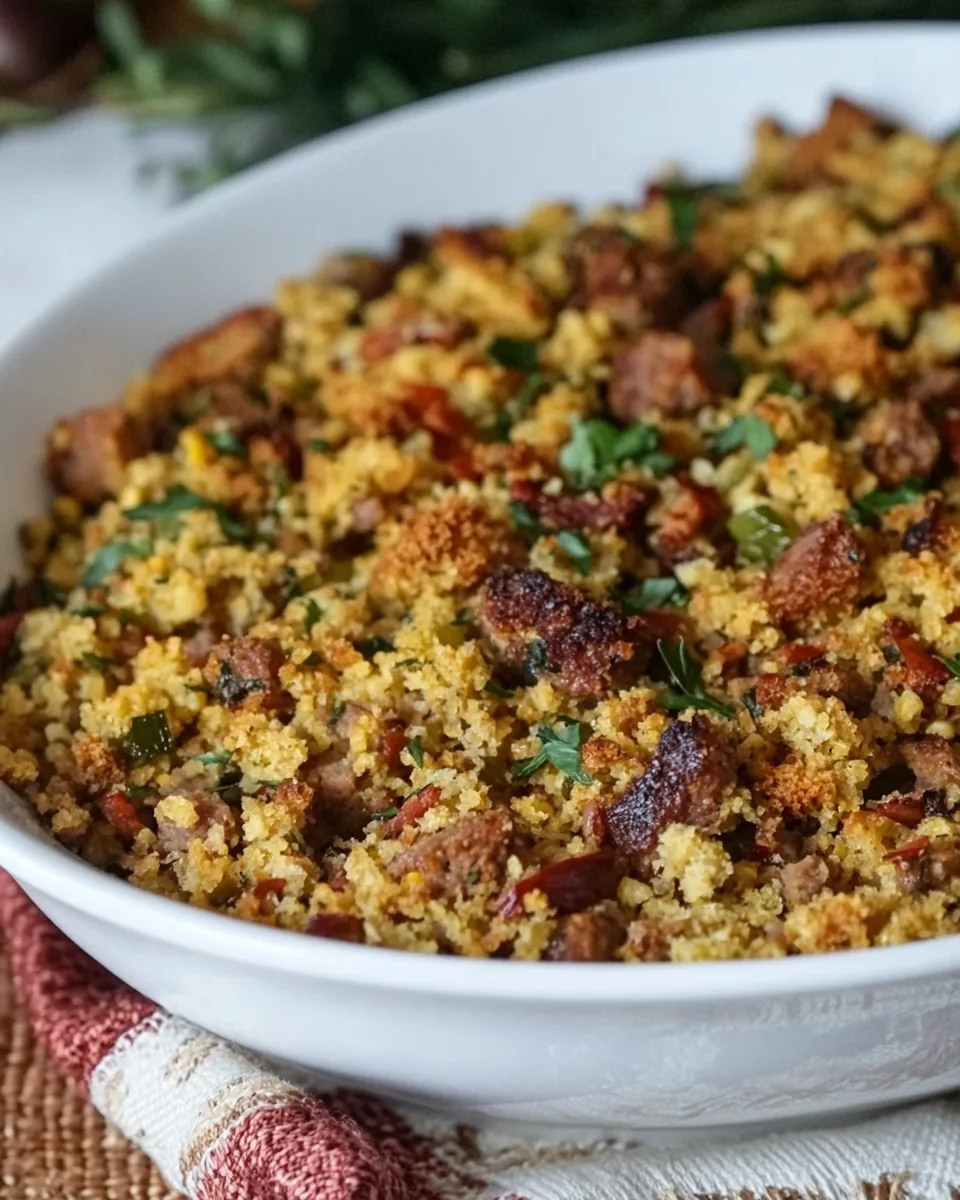 Andouille Sausage Cornbread Stuffing