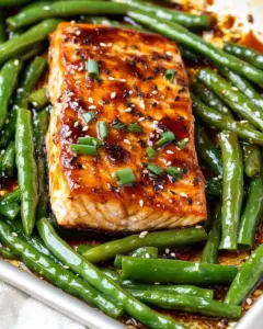 Asian Salmon and Green Beans Sheet Pan Meal