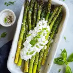 Asparagus with Feta Yogurt Mint Dressing