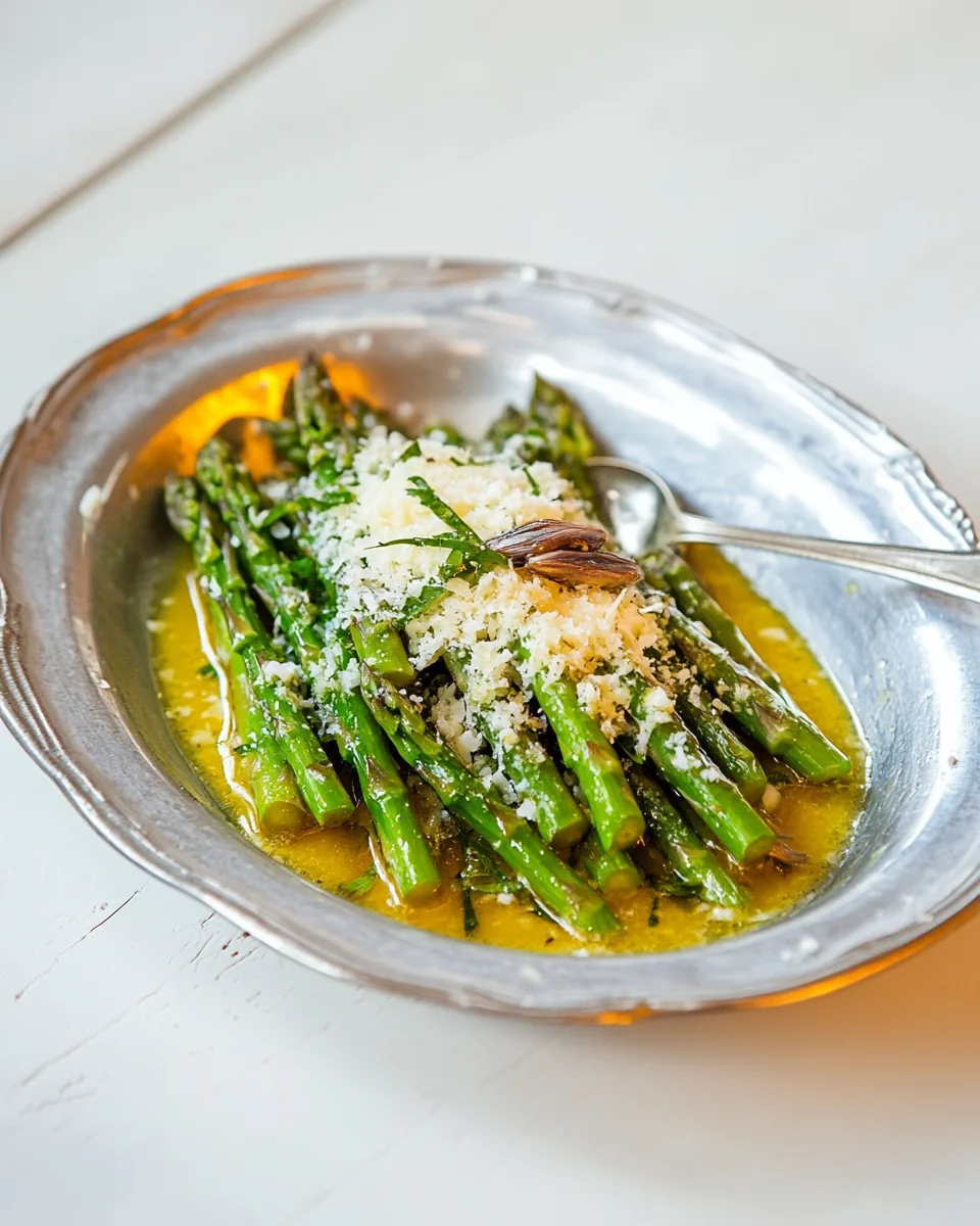 Asparagus with Anchovy Butter Parmesan