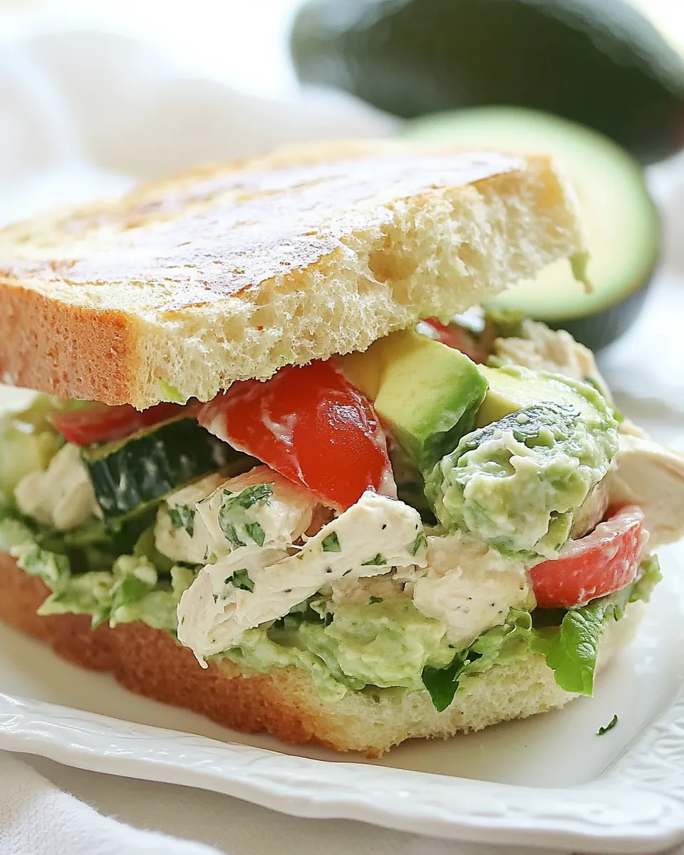 Avocado Greek Yogurt Chicken Salad Sandwich