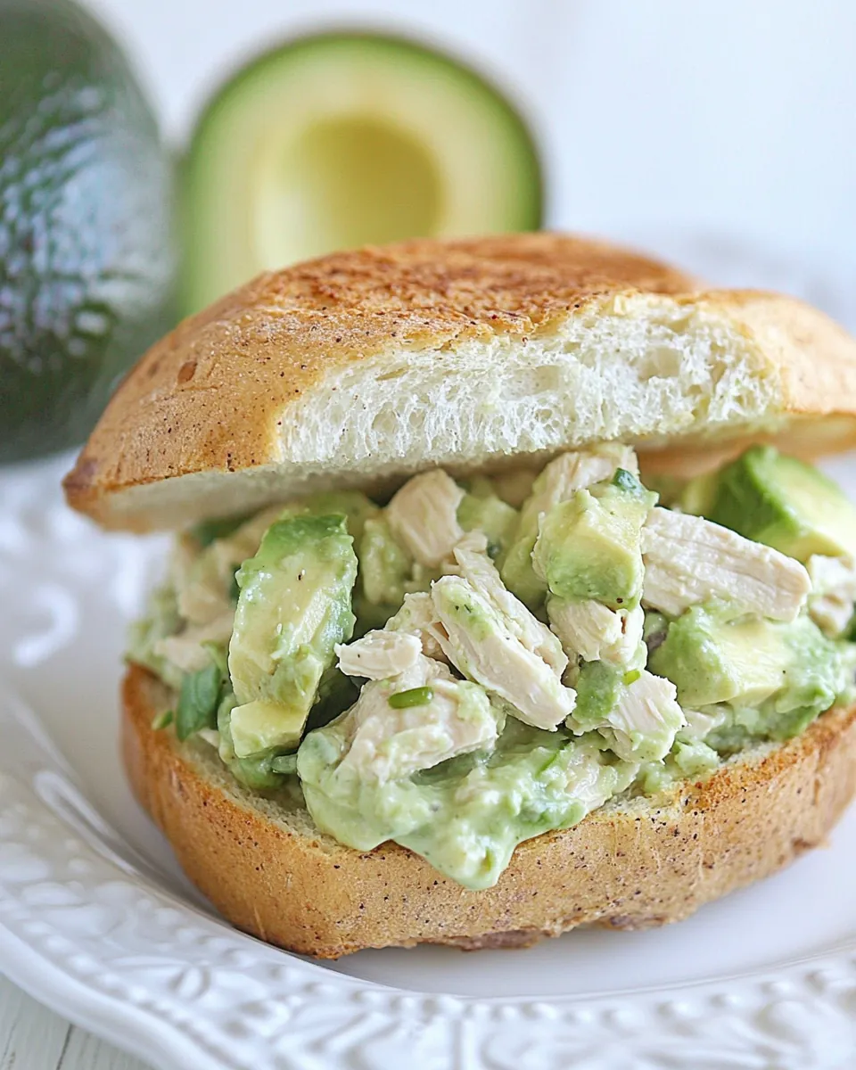 Avocado Greek Yogurt Chicken Salad Sandwich
