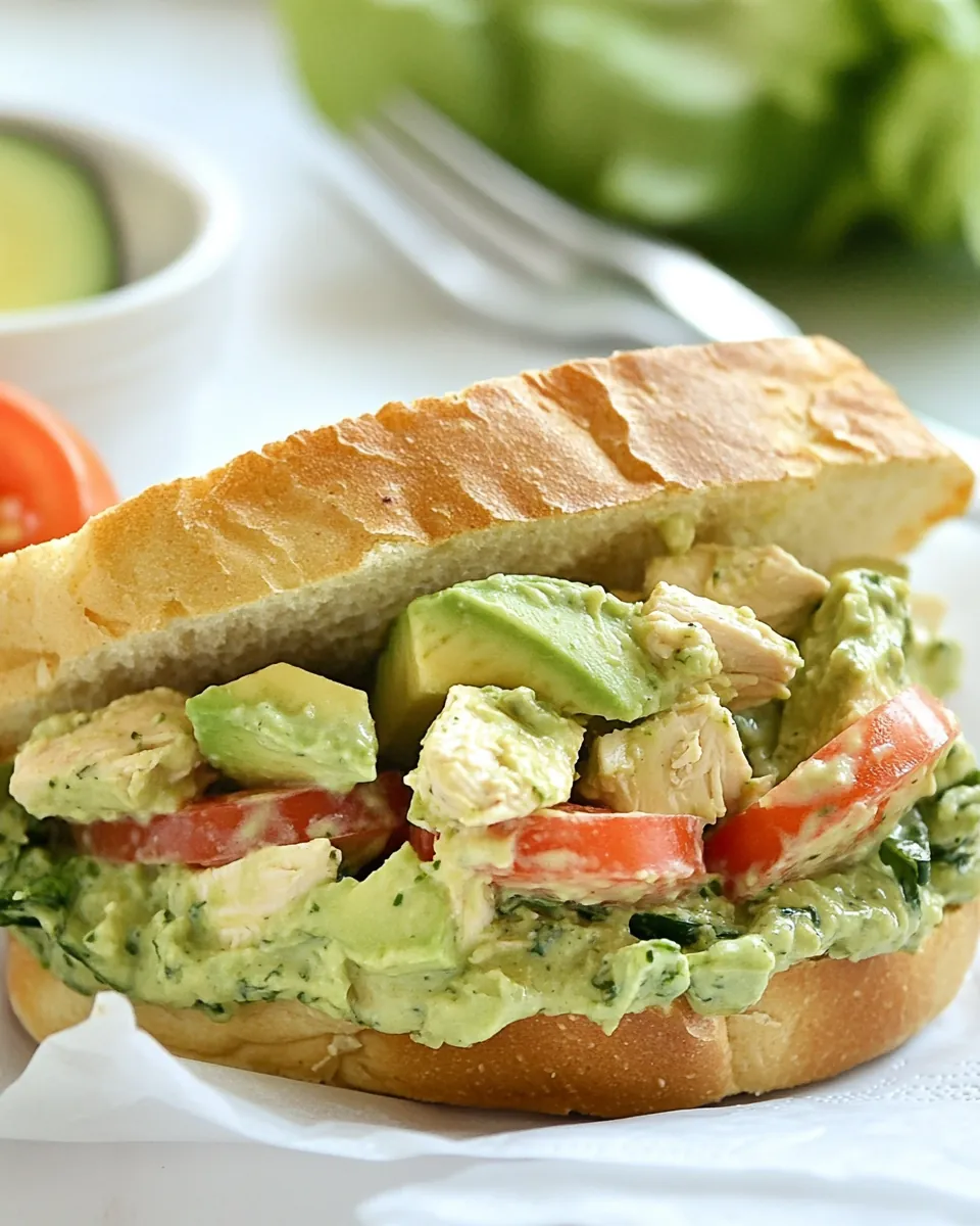 Avocado Greek Yogurt Chicken Salad Sandwich
