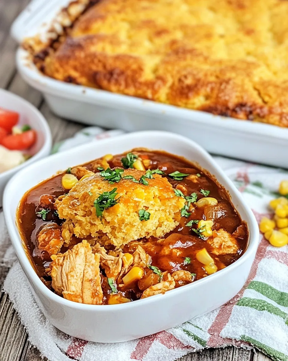 BBQ Chicken Cornbread Bake