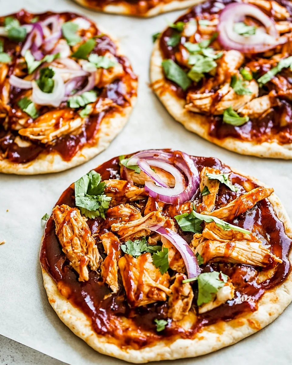 BBQ Chicken Pita Pizzas
