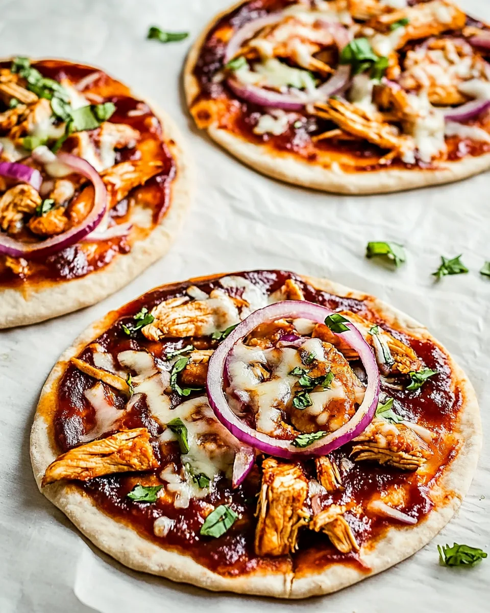 BBQ Chicken Pita Pizzas