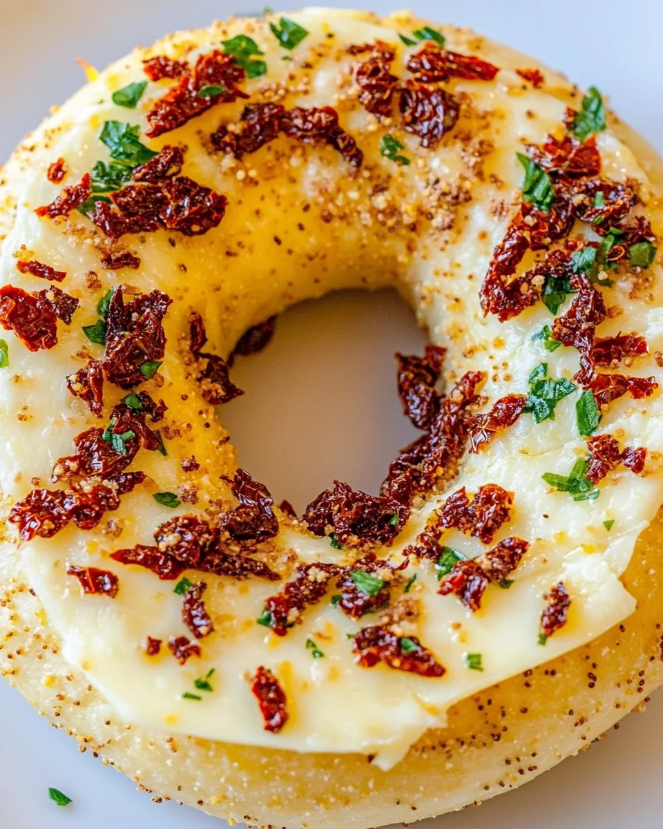 Bagel with Sun Dried Tomatoes Provolone