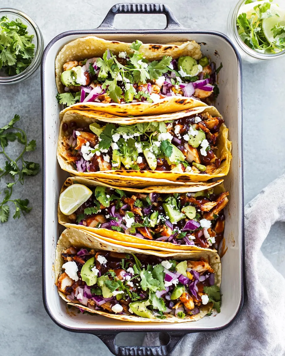Baked BBQ Chicken Tacos