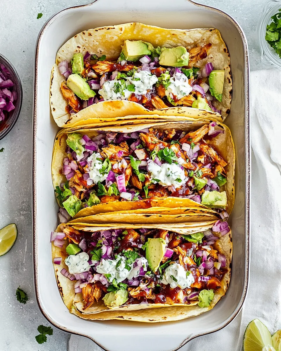 Baked BBQ Chicken Tacos