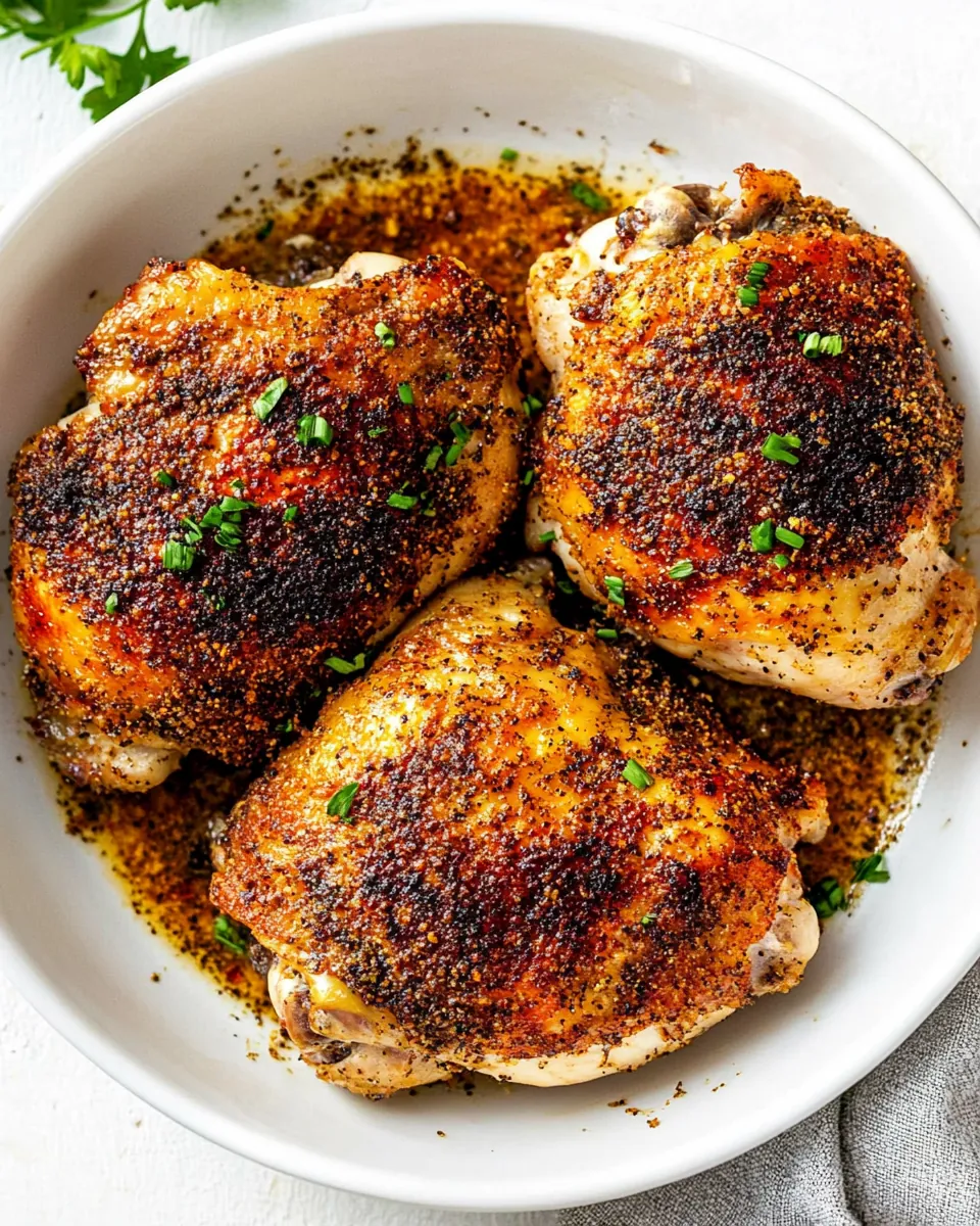 Baked Bone in Chicken Thighs