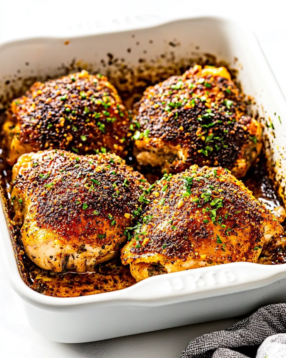 Baked Bone in Chicken Thighs
