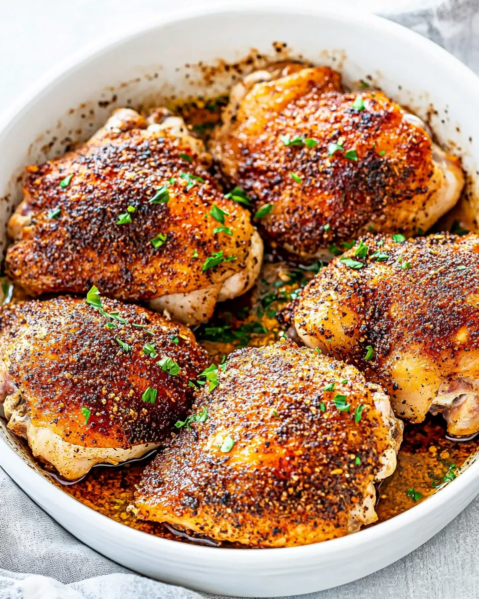 Baked Bone in Chicken Thighs